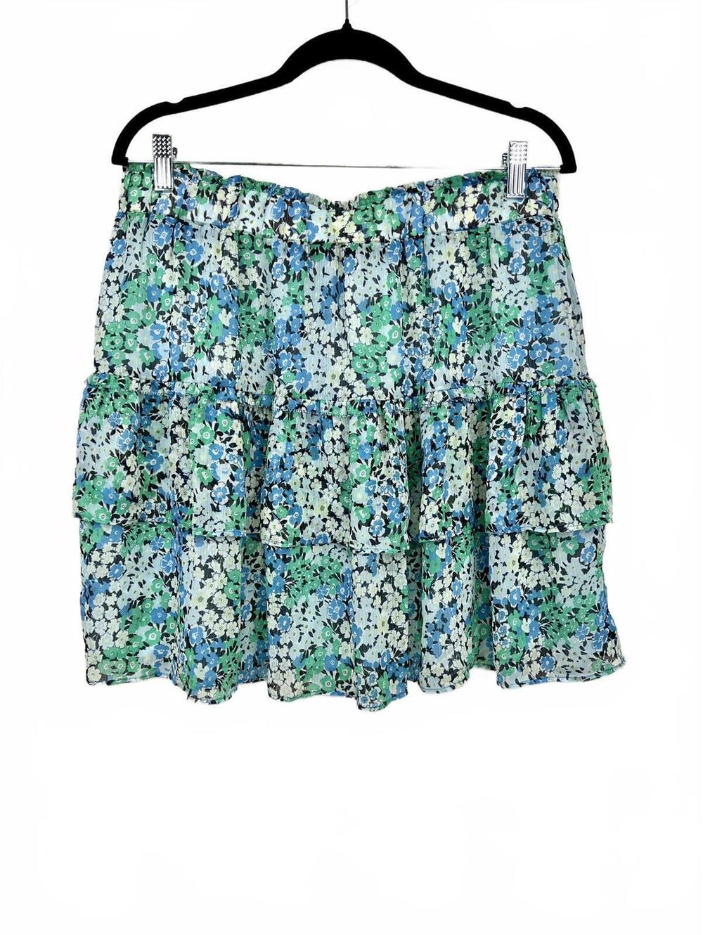 LOFT Size Large Floral Print Tiered Mini Skirt New With Tags